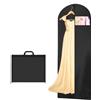 AMFUN Borsa Porta Abiti Con Cerniera, Porta Abiti Lungo, Borsa Dell'abbigliamento da Sposa, Sacca Porta Abiti per Abiti Lunghi da Viaggio per Guardaroba e Viaggio, 180×60 cm (Nero)