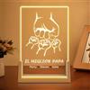 HOBULL Regalo Papa - Lampada Festa del Papa Idee Regalo Personalizzato, Luce Notturna Personalizzata Regalo Per Papà con Nome, Papà Pugno di Squadra Acrilico Targa Regali Papa Compleanno