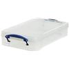 Really Useful Box - 6 Contenitori Plastica con Coperchio da 4,0 Litri, per Carta A4, Trasparente