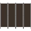 vidaXL Paravento a 4 Pannelli Divisorio Separè Pannello Byobu Pieghevole Schermo Separatore Ambienti Interni Protezione Privacy Marrone 200x180 cm