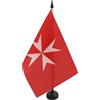 AZ FLAG Bandiera Da Tavolo Attività Sovrano Ordine Di Malta 21x14 cm - Piccola Bandierina San Giovanni Di Gerusalemme 14 x 21 cm