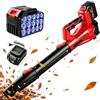 Uadme Soffiatore a Batteria 200km/h, 21V Soffiatore Foglie Elettrico Senza Filo con Batterie 1,3Ah, 6 Velocità, Max 21000RPM, 61m³/min, per Cura del Giardino, Vialetto, Foglie, Polvere e Neve