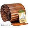 Omtofo Bordura per Aiuola in Acciaio Corten 12 m, Bordura Corten per Giardino, Altezza 15 cm, Recinzione per Aiuole con Aspetto Ruggine per Aiuole, Allee, Alberi e Ghiaie, 1 Paio di Guanti Inclusi