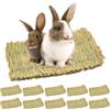 BAIFULAI 10 tappetini per piccoli animali, 28 x 20 cm, naturale, sicuro e commestibile, tessuto a mano, per criceti, conigli, pappagalli, porcellini d'India e furetti
