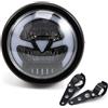 evomosa Faro moto 6.41inch LED faro anteriore per cafe racer bobber chopper faro con DRL (Luce gialla DRL)