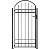Tidyard Cancello Singolo ad Arco con 2 Pali in Acciaio Nero per Recinzione da Giardino, 100 x 200 cm