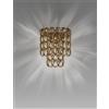 Vistosi MINIGIOGALI APPLIQUE A PARETE CRISTALLO ORO MONTATURA BRONZO OPACO 1 LUCE ATTACCO E14