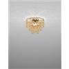 Vistosi MINIGIOGALI LAMPADARIO A SOFFITTO 40 CRISTALLO AMBRA MONTATURA BRONZO OPACO 2 LUCI ATTACCO E14