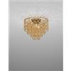 Vistosi MINIGIOGALI LAMPADARIO A SOFFITTO 50 CRISTALLO AMBRA MONTATURA BRONZO OPACO 4 LUCI ATTACCO E27