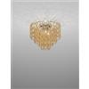 Vistosi MINIGIOGALI LAMPADARIO A SOFFITTO 50 CRISTALLO AMBRA MONTATURA CROMO LUCIDO 4 LUCI ATTACCO E27
