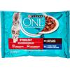 Purina One Sterilcat Filettini in salsa Cibo Umido per Gatti Sterilizzati con Anatra e Sardine, 4 buste da 85 g