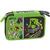 PANINI SCUOLA Minecraft Astuccio 3 Zip con Corredo Scuola Mascots