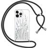 Yoedge Cover con Cordino per iPhone 11 Pro 5,8, Custodia Trasparente con Aesthetic Disegni Floreale 1, Sottile Morbido TPU Silicone + PC Antiurto Protettiva Case con Collana Tracolla Laccio Collo