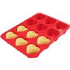 Generic Stampo da forno in silicone, antiaderente, a 12 cavità, a forma di cuore, per torte, dessert, fondente, sapone gommoso, candele, argilla, gelatina, cera, feste, vacanze, casa, cucina
