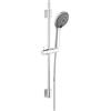 Wenko 25452100 Set Doccia Salva-Acqua, Binario Doccia con 3 Tipi di Getto Soffione Doccia e Tubo Flessibile, Cromato