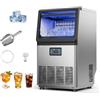 VEVOR Macchina per Ghiaccio Autoportante 36 kg/24h in Acciaio Inox da Bar, Capacità di Stoccaggio da 6 kg con Display a LED Funzione Autopulente, Case, Bar, Caffetterie, Ristorante, Osteria, Feste