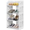 Cocoarm Scaffale per Scarpe a 4 Livelli, Bianco, Design Traforato, Organizer Angolare Impermeabile, 40 x 23 x 71 cm