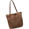 UNTERING Borsa da spiaggia all'uncinetto di grande capacità alla moda per le donne in cotone Hollow Design Borse a tracolla borsa per la borsa a tracolla vacanza, cachi, 30x8x30cm /11.81x3.14x11.81in