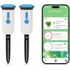 RISOON Sensore di umidità del suolo Wi-Fi con temperatura del suolo, Smart Life App Monitor per piante da appartamento, 2,4 GHz senza hub, allarme in caso di terreno troppo secco o bagnato, cronologia