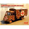 ICM Modellino Camion Lastkraftwagen 3,5 T Ahn Con Shelter WWII Tedesco Ambulanza A