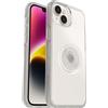 OtterBox Cover per iPhone 14 Plus Otter+Pop, Resistente a Shock e Cadute, Cover con PopGrip PopSockets, Testata 3X vs Le Norme Anti Caduta Mil-Std 810G, Trasparente