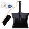 Garronda Set Scopa e Paletta con Manico in Metallo per Pulizie domestiche, Balcone e Giardino, per Uso Interno o Esterno, Adatto Come Accessorio Camino GD-0172 (Nero + Nero)