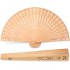 Queekay Ventaglio Pieghevole a Mano Ventilatore a Mano Intagliato in Legno Vintage Decorazione da Parete Cinese Estiva Elegante Regalo per Donna Bomboniere Festa Matrimonio（Luna Stella）