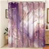 Xiaoterna Tenda da doccia in marmo Viola Tenda da bagno tessile con schizzi d'oro Misto viola bianco Schizzi d'oro Tenda da doccia colorata Tessuto impermeabile lavabile in lavatrice 180x220cm