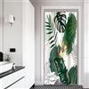 Xiaoterna Tenda da doccia con alberi di cocco Tenda da bagno Monstera tropicale con foglie di palma astratte Tenda da doccia verde oro con foglie botaniche Tessuto resistente alla muffa 90x180cm