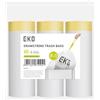 EKO Easy-Dispense Roll 60 sacchetti per la spazzatura extra forti con coulisse, sacchetti per immondizia da 8 galloni, fodere per lattine bianche trasparenti, codice F-1, riciclatore a doppio