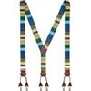 Gallo Bretella elastica unisex a righe multicolor verde