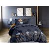 CALITEX - Parure da 3 Pezzi, 240 x 220 cm Syracuse, 100 pourcent_Cotone, Blu, 240 x 220 cm