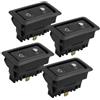 SWITCHRISE 4pcs DC 12V 6 Pins Momentary Electric Power Window Switch w Bianco Light for Car Parte del Veicolo