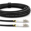 Elfcam® - 10M/32.8ft Cavo in Fibra Ottica in Acciaio Schermato per Esterno e Interno LC/UPC a LC/UPC OM3 Multimode Duplex 50/125um Nero (10M)
