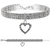ALSO COLLARE GIOIELLO STRASS CUORE ARGENTO TG. S (20-25 CM.)