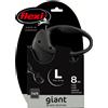FLEXI GIANT L BLACK EDITION - GUINZAGLIO AVVOLGIBILE A FETTUCCIA PER CANI GRANDI (8 METRI / MAX 50 KG)