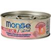 MONGE CAT NATURAL ADULT TONNO, POLLO CON GAMBERI 80 GR.