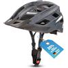 Fischer Urban Plus - Casco da bicicletta, con luce posteriore a LED integrata, per uomo e donna