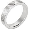 Emporio Armani Anello Per Uomo Essential, Lunghezza: 26mm, Larghezza: 26mm Anello In Acciaio Inossidabile Argento, EGS2924040