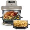 Ninja CRISPi PRO XL Friggitrice ad aria in vetro, 5 programmi di cottura preimpostati, include contenitori in vetro CleanCrisp da 5,7 L e 2,3 L e coperchi, oro chiaro AS090EUSD