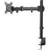 NOX XTREME PRODUCTS Supporto per Monitor 13/27 -NXLITESNGLSTAND- Gestione Cavi, Bracci articolati, Compatibile VESA 75/100, Morsetto da Tavolo, Regolazione 3D, Nero