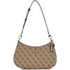 GUESS Noelle II Top Zipper Shoulder Bag Latte Logo/Brown