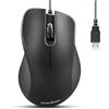 Perixx PERIMICE-221U - Mouse USB ergonomico cablato, cavo da 1,2 m, design ottico 1000 DPI, colore: Nero
