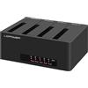 LC-POWER LC-DOCK-U3-4B-V2 | Docking Station a 4 Alloggiamenti per Hard Disk e SSD SATA | 2,5 e 3,5 Pollici, USB 3.2 Gen 1 fino a 5 Gbit/s | Clonazione con un Tasto, Hot Swap, Alimentatore Incluso