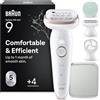 Braun Silk-Épil 9 Epilatore Elettrico Donna, Accessori, 9-080 Bianco