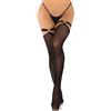 LEG AVENUE Calze Sexy Thigh Highs with Garter Top Nero