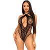 LEG AVENUE Body Sexy Lace and Net Halter Nero