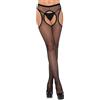 LEG AVENUE Calze Sexy Fishnet Trim Nero