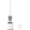 Euqvunn Spazzolone Bagno WC, Scopino Bagno WC in Silicone con Supporto, Scopettino Bagno con Base a Pavimento o Montaggio a Parete, Testina a Doppia Faccia (Bianco)
