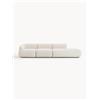 Westwing Collection Chaise longue componibile 4 posti in bouclé Sofia - Bianco